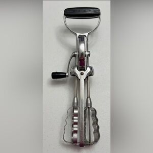 Vintage Flint BEST Ekco Egg Beater Hand Mixer - Stainless Steel Mid-Century